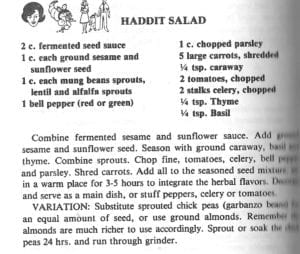 Haddit Salad from Eydie Mae's Natural Recipes for the Live Foods Gourmet