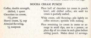 Mocha Cream Punch from Woman's Home Companion Cook Book, 1946