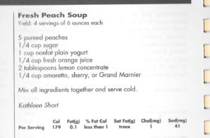 Fresh Peach Soup from River Road Recipes III