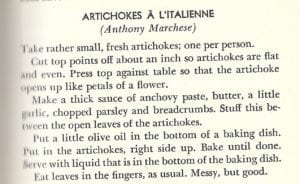 Artichokes a I'Italienne from To The Queen's Taste, 1937